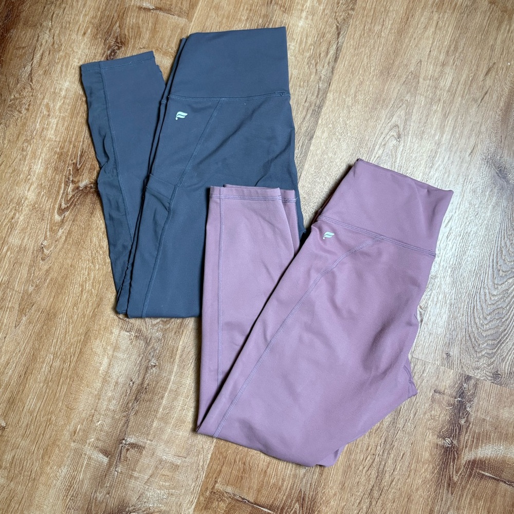 Fabletics Gray and Purple Leggings